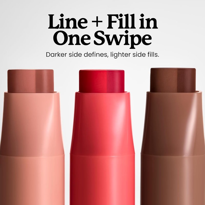 Sacheu DoubleDown Lip Definer — 2-in-1 Lip Liner & Balm — Long-Lasting Korean Make Up Lipstick with Satin Finish, Avocado Oil & Vitamin E (Glossed Over)