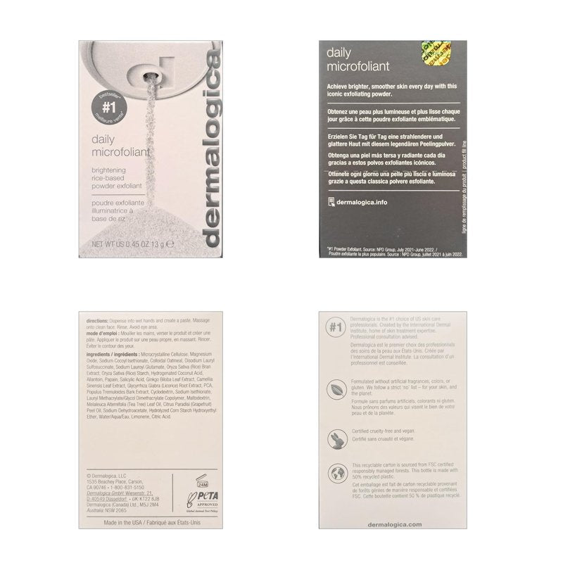 Dermalogica Daily Microfoliant, Face Exfoliator Scrub Powder with Salicylic Acid and Papaya Enzyme, Achieve Brighter, Smoother Skin Daily, 0.45 oz