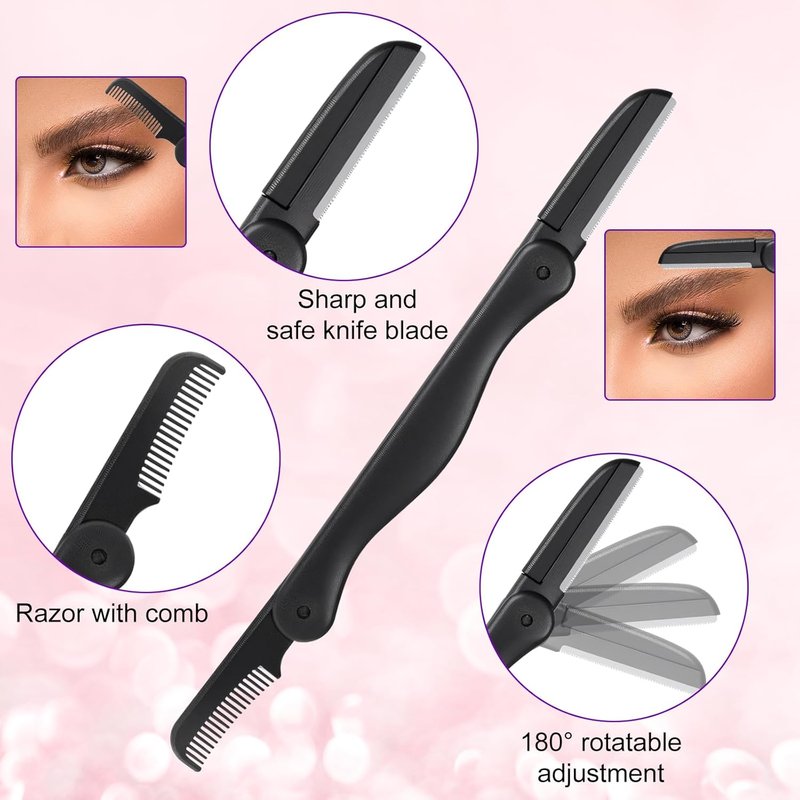 Eyebrow Razor Kit - 5-in-1 Professional Grooming Set for Men & Women | Includes Trimmer, Tweezers, Scissors, Comb, Brush