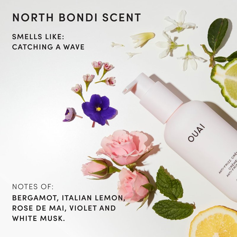 OUAI Anti Frizz Cream Travel Size - Moisturizing Hair Cream with Frizz Control & Heat Protection - Provides Hydration with Jackfruit & Beetroot Extract - Paraben, Phthalate & Sulfate Free (3 oz)