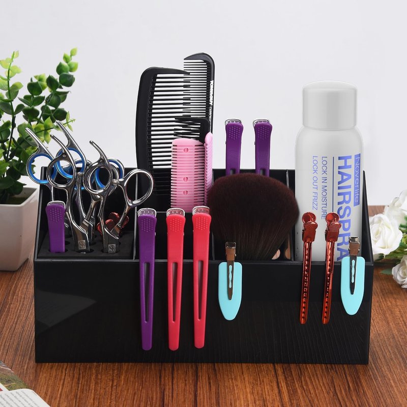 Noverlife Hair Scissors Storage Box - Professional Shear Holder for Salon Tools | Black