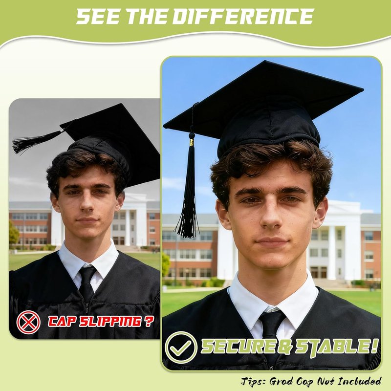 Grad Cap Headband by 2026 | Anti-Fall Hair Band for Graduates - Perfect Hat Accessory