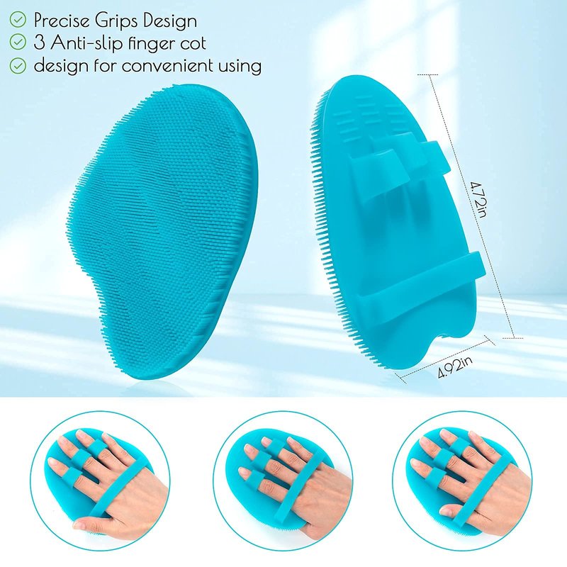 1 Pack Soft Silicone Body Scrubber Food-grade Exfoliating Glove Shower Cleansing Brush, SPA Massage Skin Care Tool, for Sensitive and all Kinds of Skin (Pink)