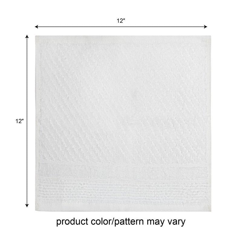 Pleasant Home Chevron Wash Cloths Set - 12 Pack (12” x 12”) – 509 GSM - 100% Ring Spun Cotton Wash Cloth - Super Soft and Highly Absorbent Face Towels (Green, White & Mint)