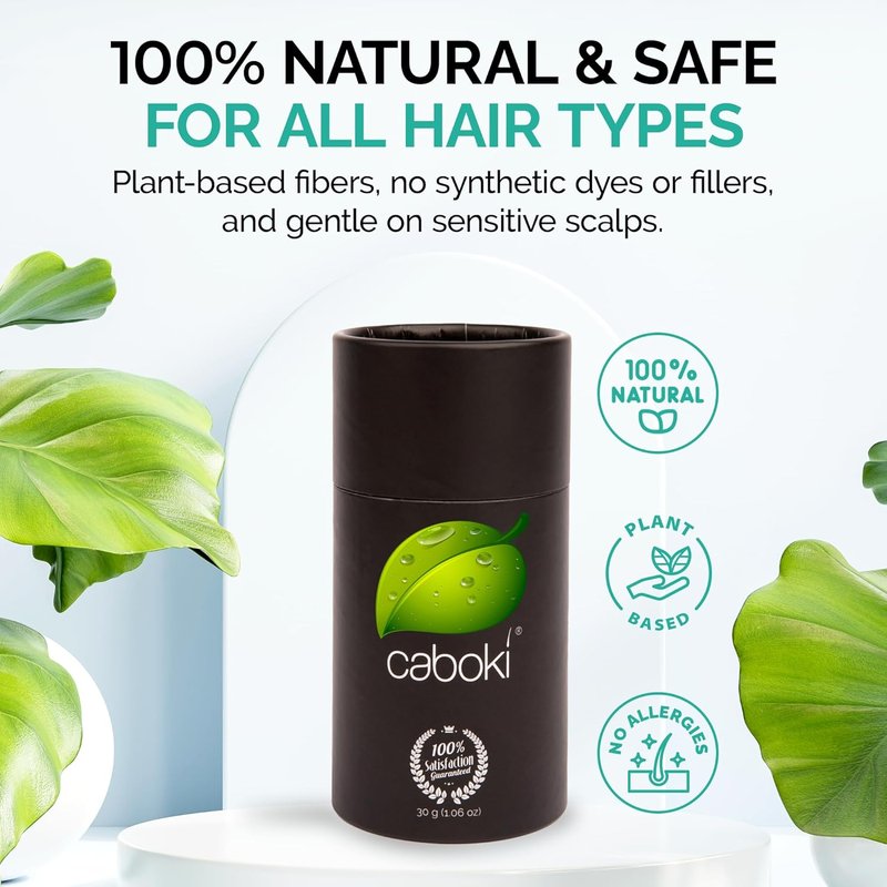 Caboki Hair Fibers for Thinning Hair - Natural Plant-Based Powder for Men & Women - Instantly Thicker Hair - 30g, Salt & Pepper-Dark