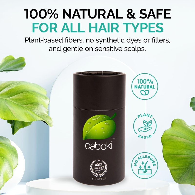 Caboki Hair Fibers for Thinning Hair – Natural Plant-Based Hair Powder for Men & Women – Instantly Thicker Fuller Looking Hair – Clean Ingredients – 30g, 90-Day Supply, Dark Brown