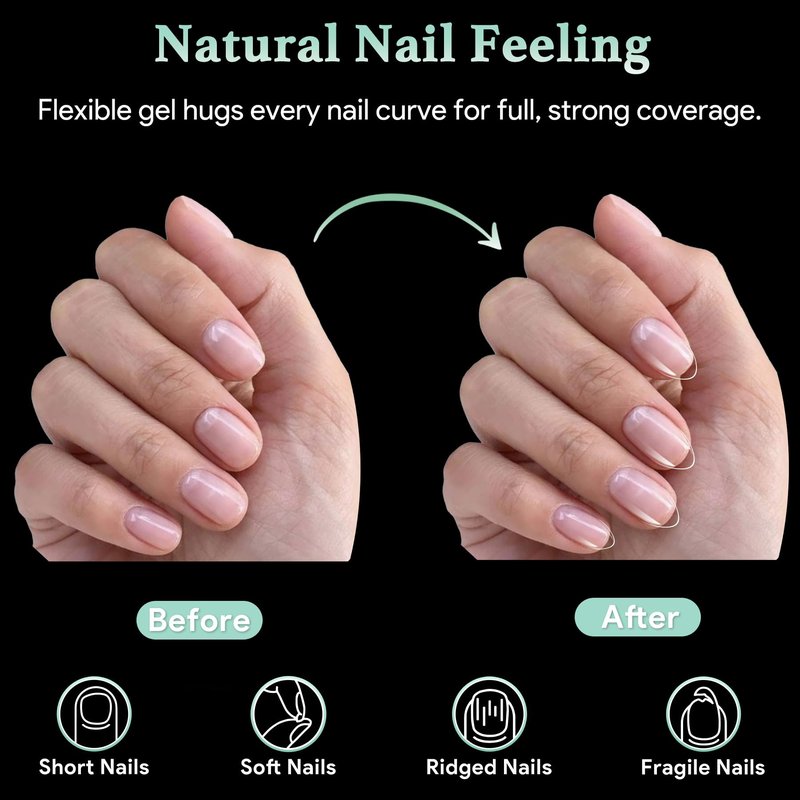 LEYKOSH Extra Short Almond Nail Tips - 216pcs Soft Gel Full Cover Fake Nails, 70-Grit Pre-Sanded Matte Clear Press on Nails for Extension, DIY Home Manicure with 12 Sizes