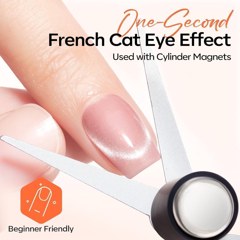 modelones Cat Eye Magnet Set for Nails, Heart Cat-Eye Scissor-Shaped Magnets Tool, 2 IN One Cylinder Cat Eye Magnet with Ball Magnets, French & Black Hole Nail Magnet Guides for Cat-Eye Nail Effect