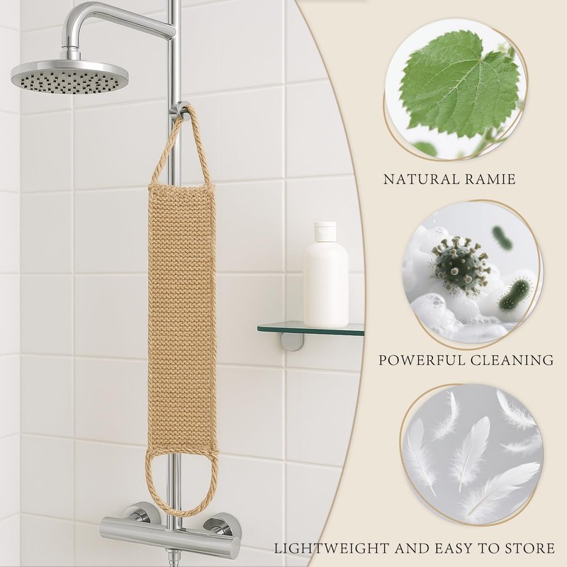 Extra Rough Exfoliating Back Scrubber – Natural Jute Body Scrubber for Men, Workers & Athletes, Durable Daily Deep-Cleansing Bath Tool
