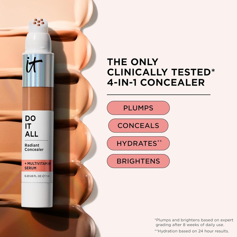 IT Cosmetics Do It All Radiant Concealer - Hydrating & Brightening Makeup - Creaseless Medium Coverage - 0.2 Fl Oz