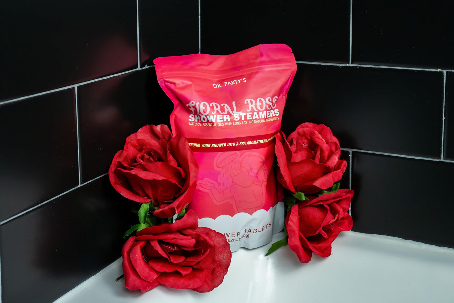 Shower Steamer - 5 Different scents - 14 Tablets per Package (Floral Rose)