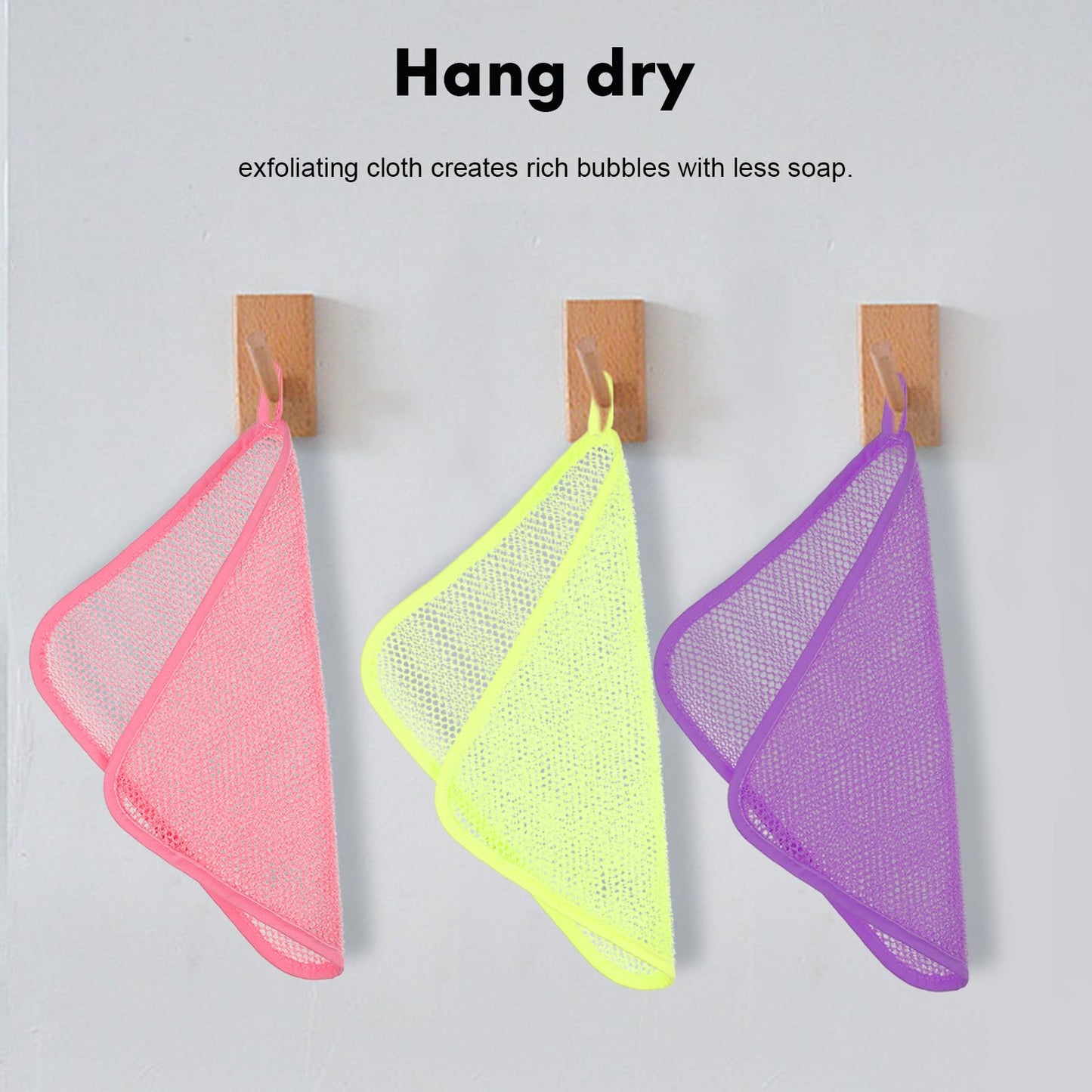 Healifty 8 Pcs Exfoliating Washcloth Soft Weave Nylon Massage Bath Towel Sponge Loofah Body Scrub Back Scrubber for Shower Cloth for Women and Men,5 Colors