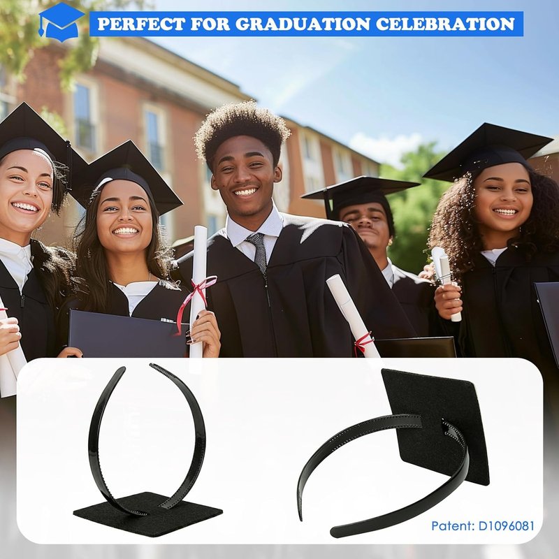 Graduation Cap Headband - 2 Pcs Anti-Fall Hair Band for Graduates | Perfect Gift for Students and Women