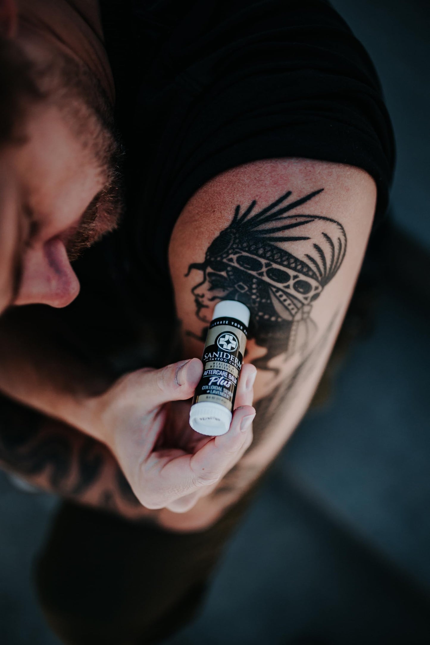 Saniderm Tattoo Aftercare Balm PLUS+ - Small (0.6 oz) – Petroleum Free, Organic Tattoo Moisturizer Infused with Colloidal Silver, Lavender Oil, and Other Natural Ingredients