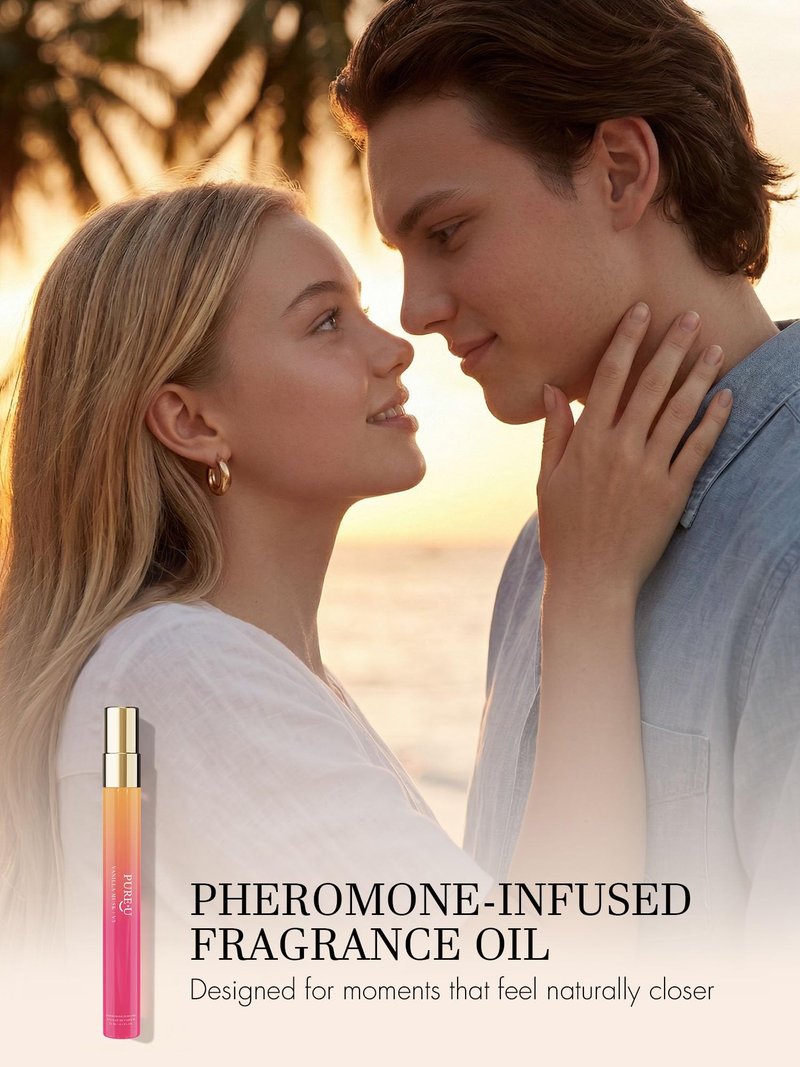 PUREU Pheromone Perfume for Women - Long Lasting Creamy Vanilla & Sweet Wood Scent, Intensely Concentrated Extrait de Parfum Spray Oil, Travel Size Cozy & Warm for Daily Use, 0.41 fl oz (12ML)