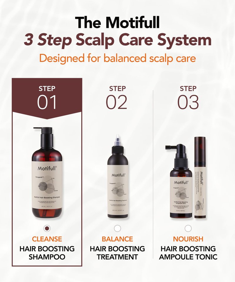 Motifull Hair Boosting Thickening Shampoo for Thinning Hair | Biotin & Caffeine Scalp Shampoo for Visibly Stronger Roots & Volume (16.4 fl oz)