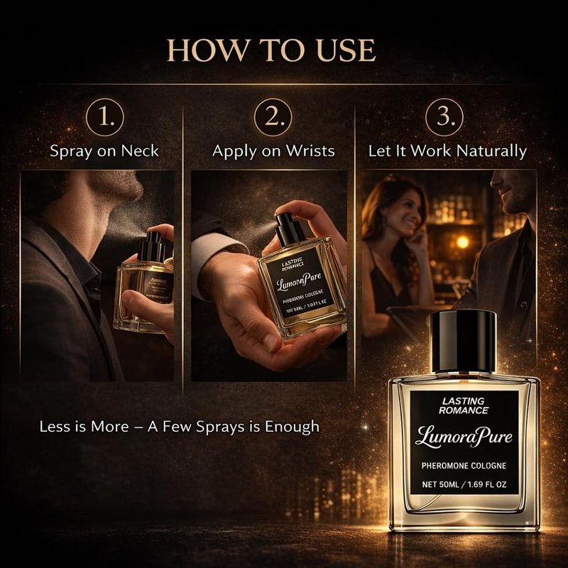 LumoraPure Pheromone Cologne for Men, Fresh Scent, Long-lasting Fragrance, 50 ml/1.69 fl oz.