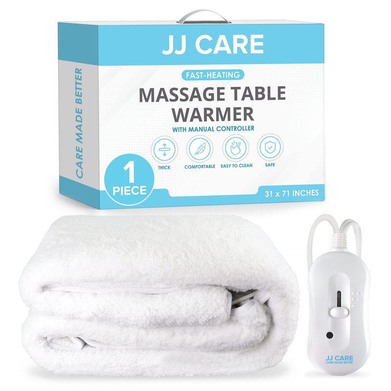 JJ CARE Massage Table Warmer 31"x71", Manual 3 Heat Control Fleece Pad, Heated Massage Table, 12 FT Cord, Overheat Protection
