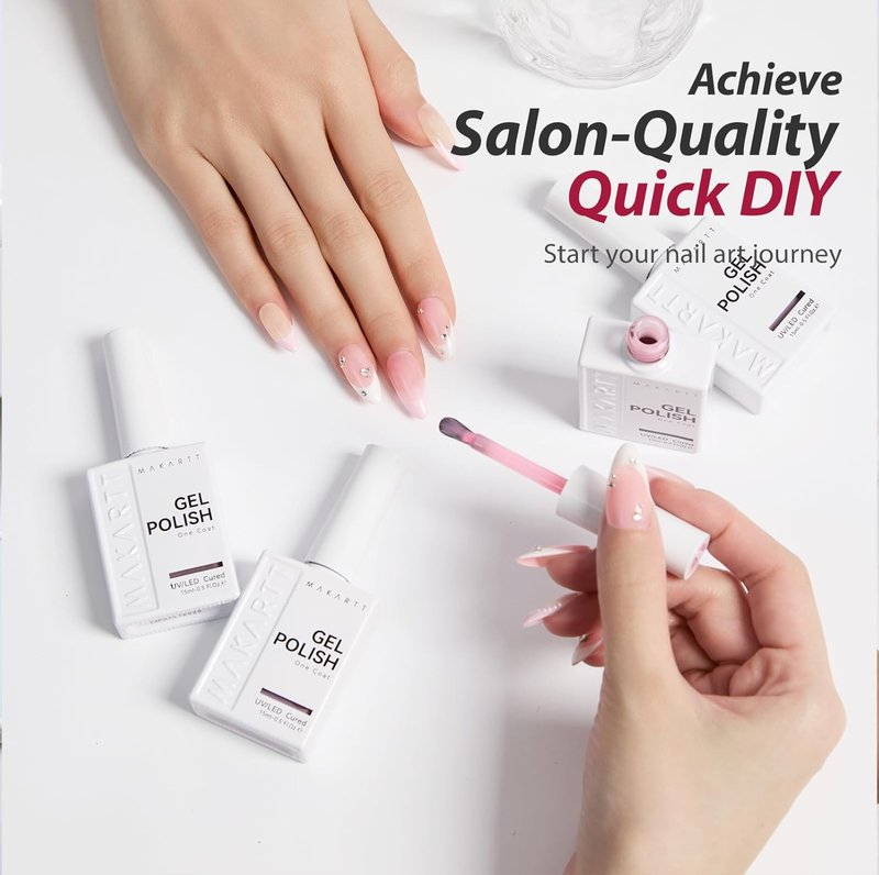 Makartt Gel Nail Polish Set - 6 Sheer Transparent Colors for Salon-Grade DIY Manicure | 15ml Each