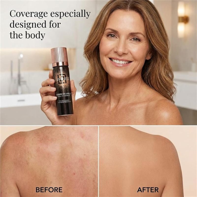 LUMINESS Airbrush Body Coverage - Waterproof Tattoo Concealer & Full Coverage Foundation | 1 fl oz