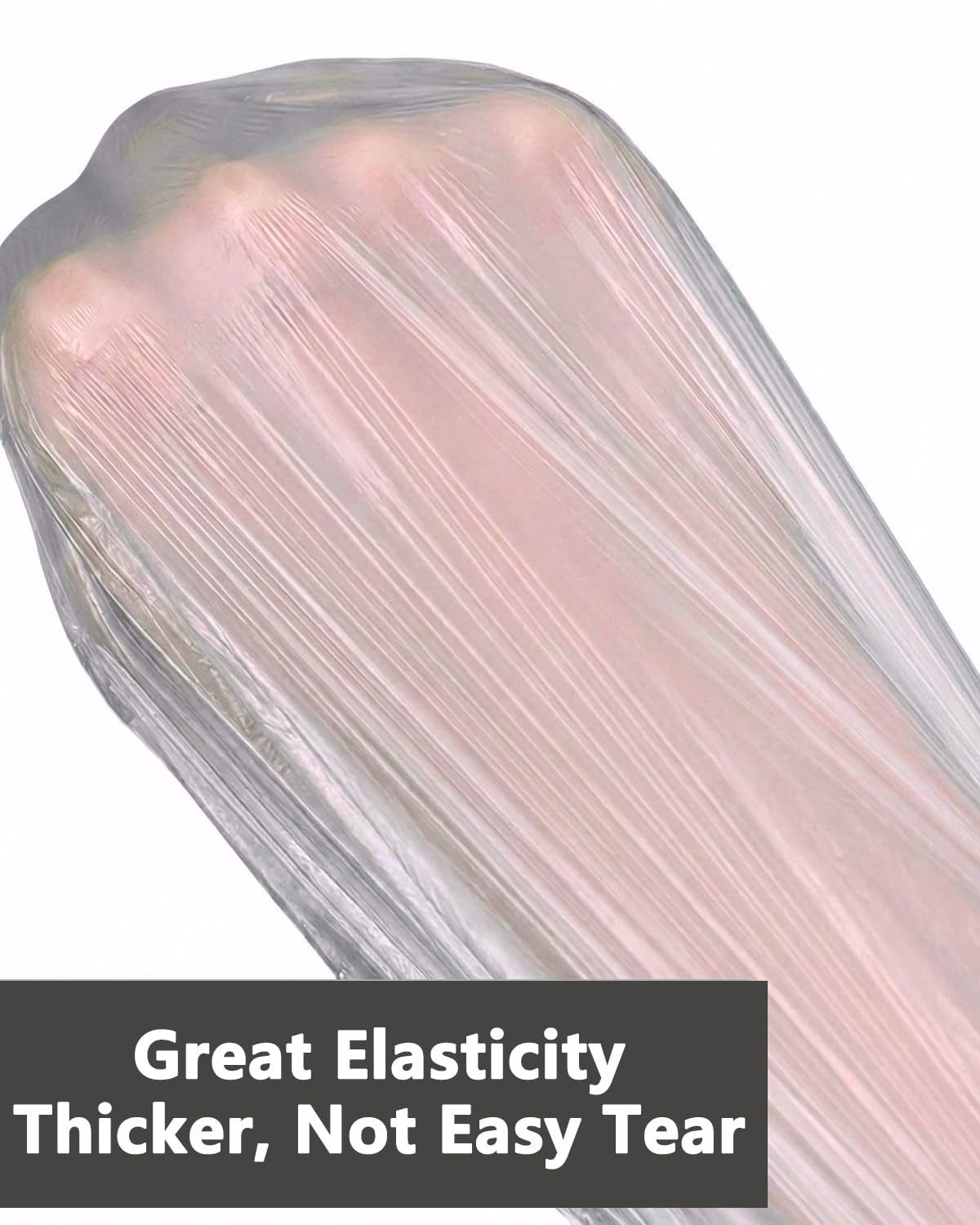 Aquior Shower Cap Disposable, 50 PCS Bath Caps Larger Thick Clear Waterproof Plastic Elastic Hair Bath Caps for Women, Hotel Travel Essentials Accessories Deep Conditioning Hair Care Cleaning Supplies