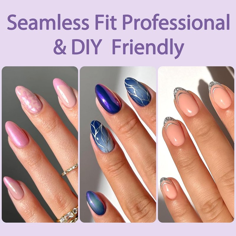 AddFavor Extra Short Almond Nail Tips, 480pcs Soft Gel Nail Tips Almond Shape Clear Fake Nails Full Cover Acrylic Nails Tips for Extensions Manicure Home DIY 12 Sizes