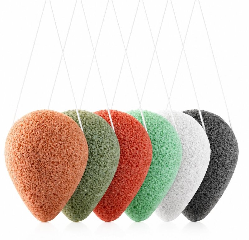 6 Pack Natural Konjac Facial Sponges, findTop 6 Colors Konjac Facial Sponges for Gentle Face Cleansing and Exfoliation