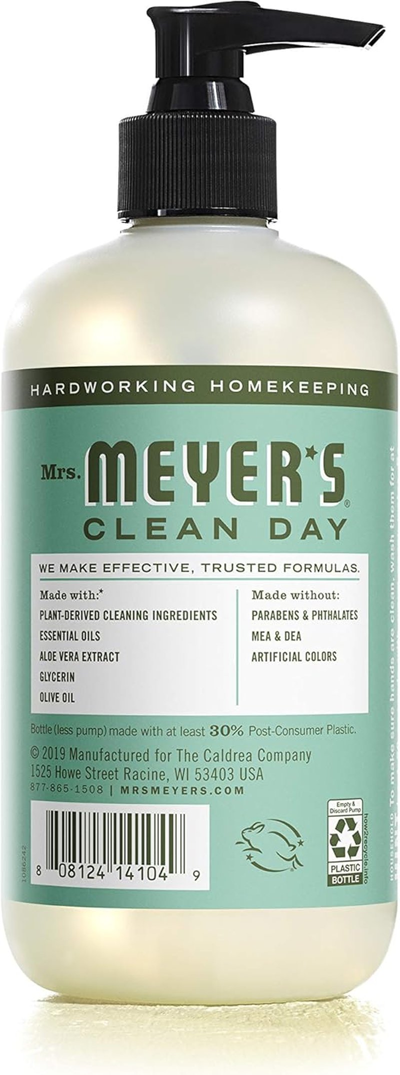 Mrs. Meyer's Clean Day Hand Soap - Basil Scented with Essential Oils | 12.5 Fl. Oz Bottle