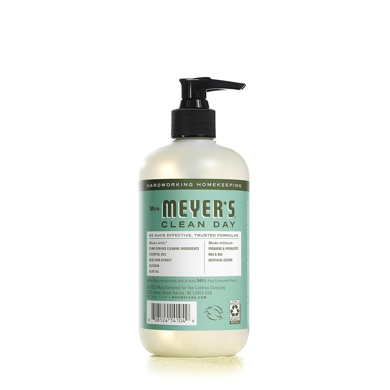 Mrs. Meyer's Clean Day Liquid Hand Soap - Cruelty-Free Basil Scent with Essential Oils, 12.5 oz | Pack of 6