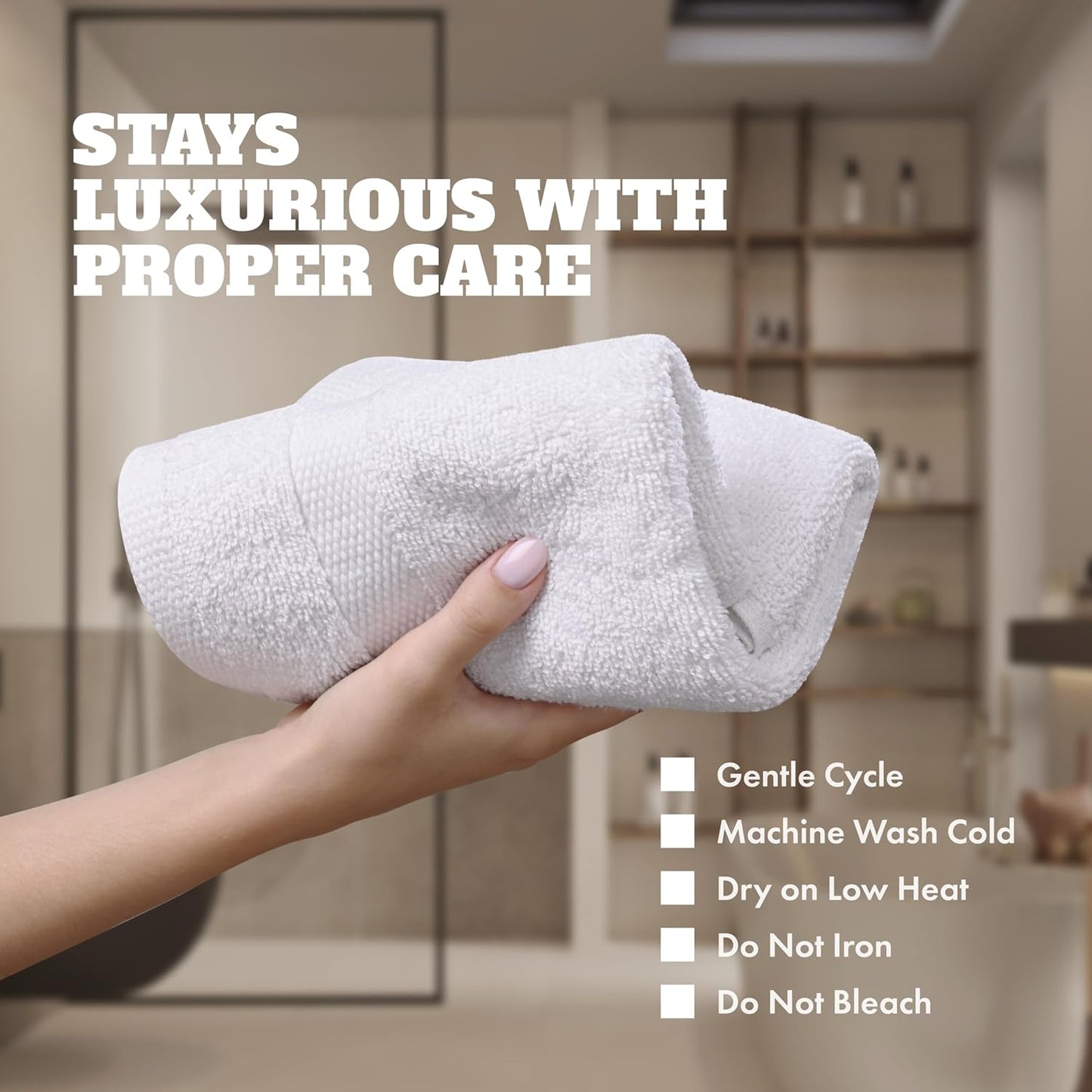Wealuxe White Washcloths - 600 GSM 100% Ring-Spun Cotton, Highly Absorbent & Soft | 12 Pack, 12x12 Inches