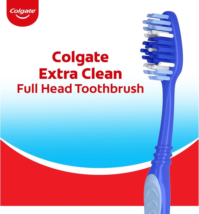 Colgate Extra Clean Toothbrush - Medium Adult Toothbrushes | 6 Pack for Superior Oral Care