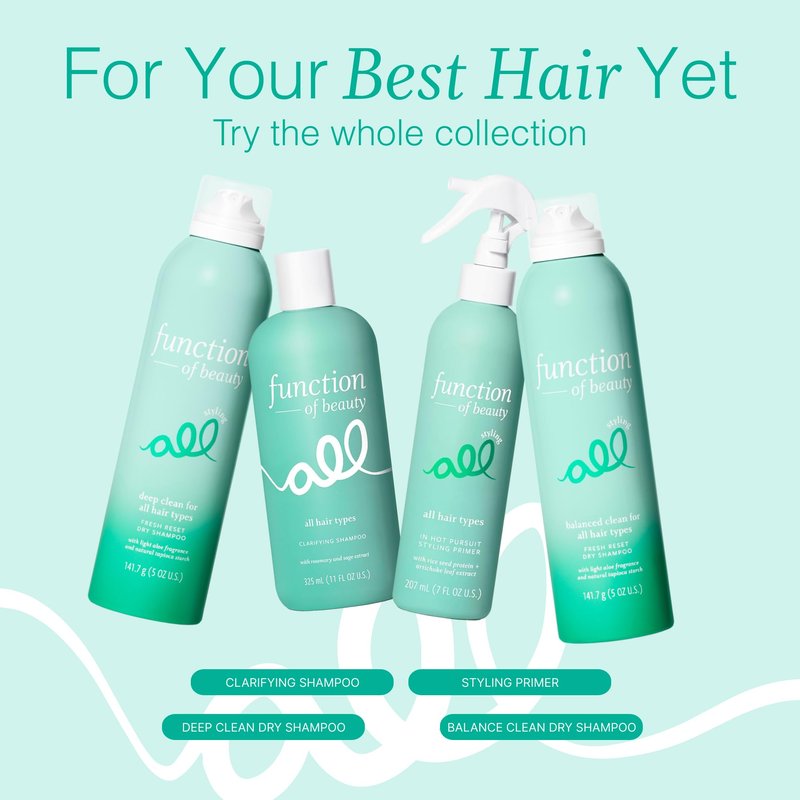 Function of Beauty Heat Protection Spray for Hair, In Hot Pursuit - Lightweight Thermal Heat Protectant Styling Primer with Flexible Hold - Frizz Control & Added Shine with Zero Crunch or Residue
