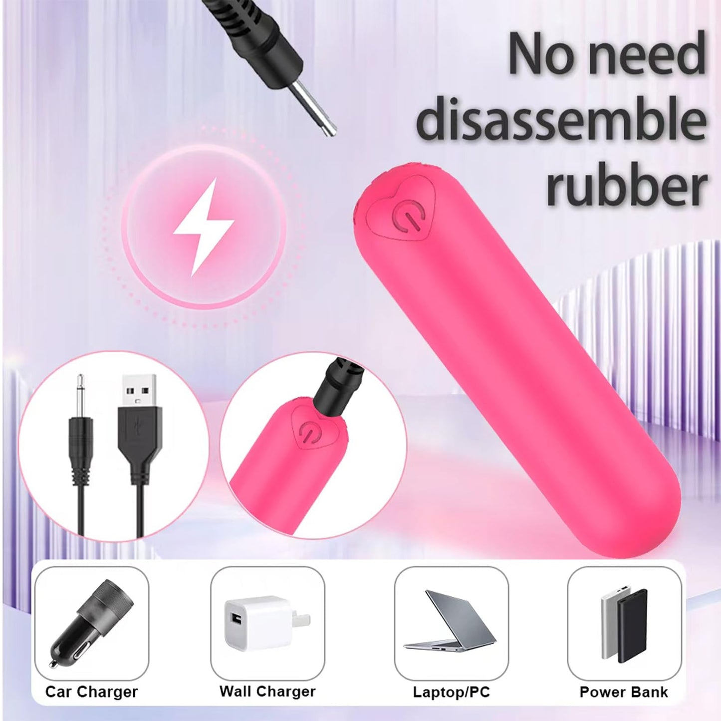 Smmgqeee Mini Handheld Electric Back Massager Waterproof Quite Massager, Portable Massager for Back Neck Shoulder Body,Rose Red