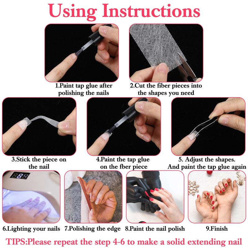 200 Pcs Silk Nail Wraps Extensions Fiberglass Nail Silk Wrap Art Extension Protector Nails Repair Kit for Split Broken Natural Nails Ideal for Home and Salon Use