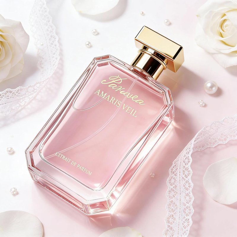 Amaris Veil Extrait de Parfum - Long-Lasting Strawberry Vanilla Gourmand Perfume | 100ml (3.4 fl oz)