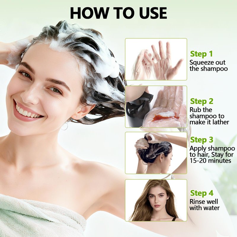 RKQNIER Light Brown Hair Dye Shampoo for Women & Men, 20 Min Gray Coverage, 3 in 1 Semi-Permanent Hair Color Shampoo with Natural Herbal Ingredients