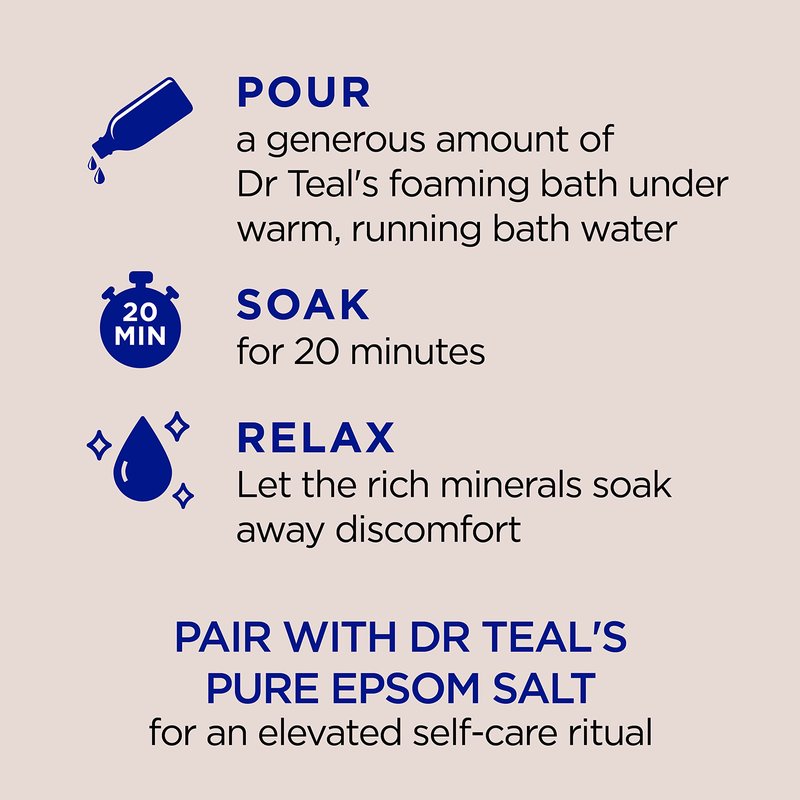 Dr Teal's Foaming Bath with Pure Epsom Salt, Nourish & Protect with Coconut Oil, 34 fl oz (Pack of 4)