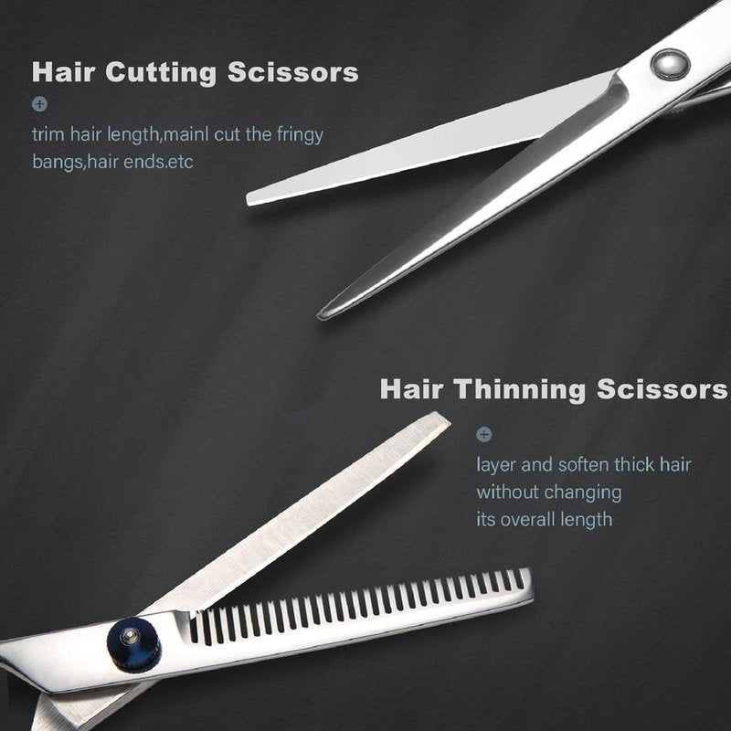 Regine Switzerland Haircut Scissors Kit - 11-Piece Professional Set with Thinning Shears, Comb & Cape