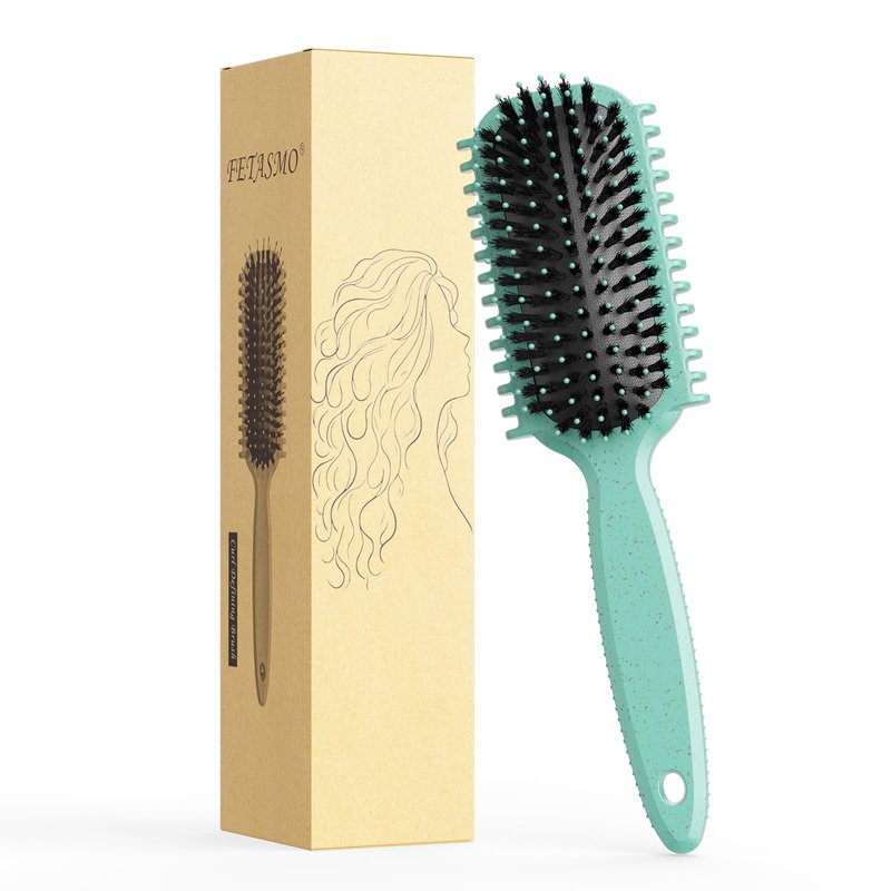 Curly Hair Brush, Curl Defining Brush, Hair Brush, Flexible, Curl Enhancing, Reduce Pulling (Green)