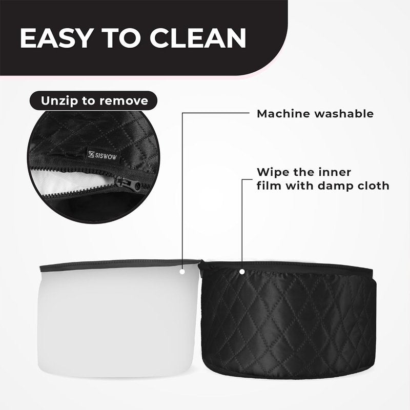 Hair Steamer for Natural Hair - 10-Level Adjustable Heat, Deep Conditioning Thermal Cap | Set of 3