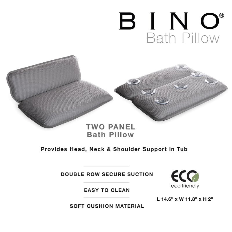 BINO Non-Slip Cushioned Bath Pillow with Suction Cups, Mint Green - Spa Pillow Bath Pillows for Tub Neck and Back Support Bathtub Pillow Bath Pillows for Tub Bath Accessories Set Bath Tub Pillow Rest