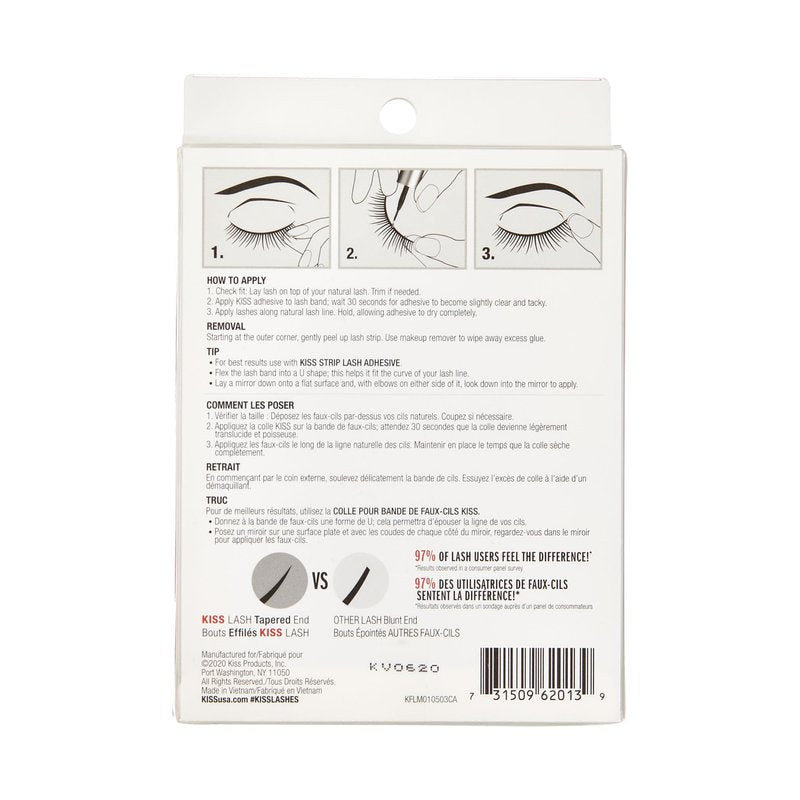KISS Looks So Natural, False Eyelashes, 'Shy', 12mm, Includes 5 Pairs Of Lashes, Easy to Apply, Reusable Lash Clusters