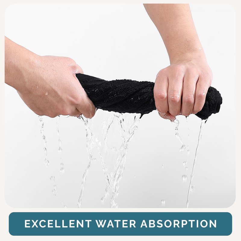 Casa Platino Washcloths 12 Pack - 100% Ringspun Cotton Washcloths - 13"x13"- Soft Textured, Well Stitched, Lightweight Towel - Absorbent & Durable - Perfect for Daily use - Black Wash Cloths