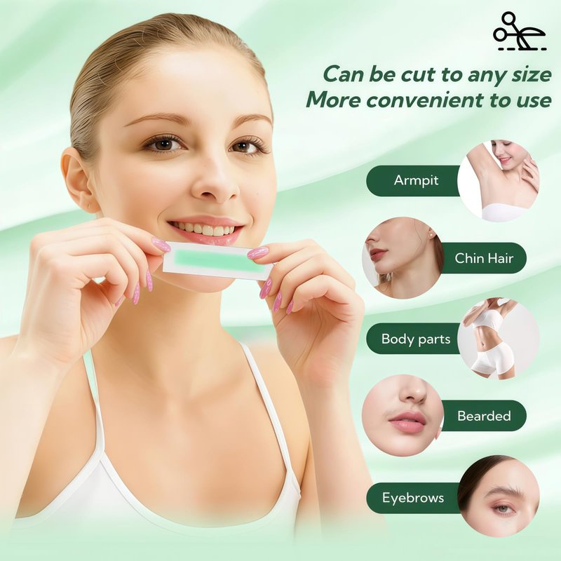 Gemlady Wax Strips for Face, 40Pcs Waxing Strips for Hair Removal, Facial Waxing Kit for Women with 40 Face Wax Strips & 4 Calming Oil Wipes, Aloe Vera