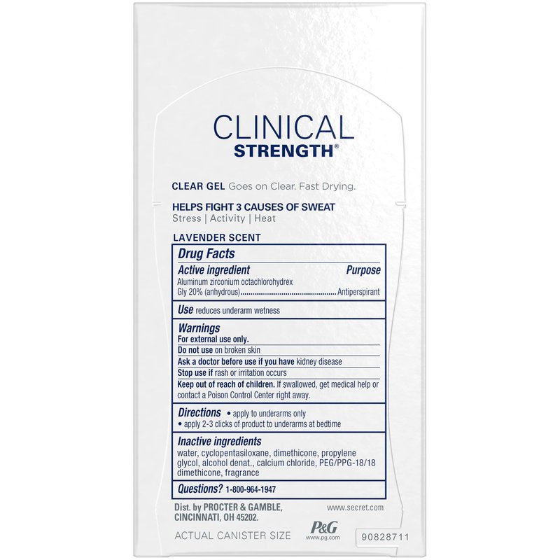 Secret Clinical Strength Clear Gel Antiperspirant & Deodorant,1.60 oz