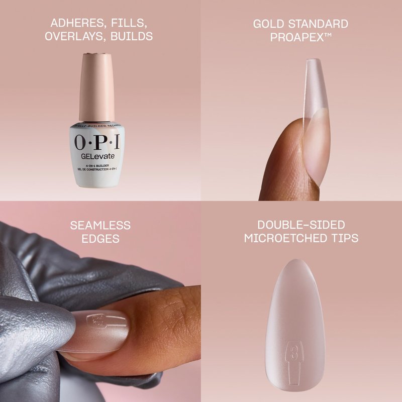 OPI GELevate 4-in-1 Nail Builder Gel | Blank Canvas, Soft White Color with Shimmer Finish | UV Cure Gel Builder Nail Polish | Vegan | 15 ML