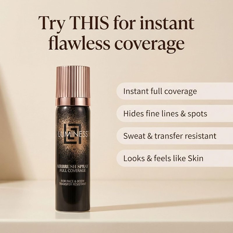 LUMINESS Airbrush Body Coverage - Waterproof Tattoo Concealer & Full Coverage Foundation | 1 fl oz