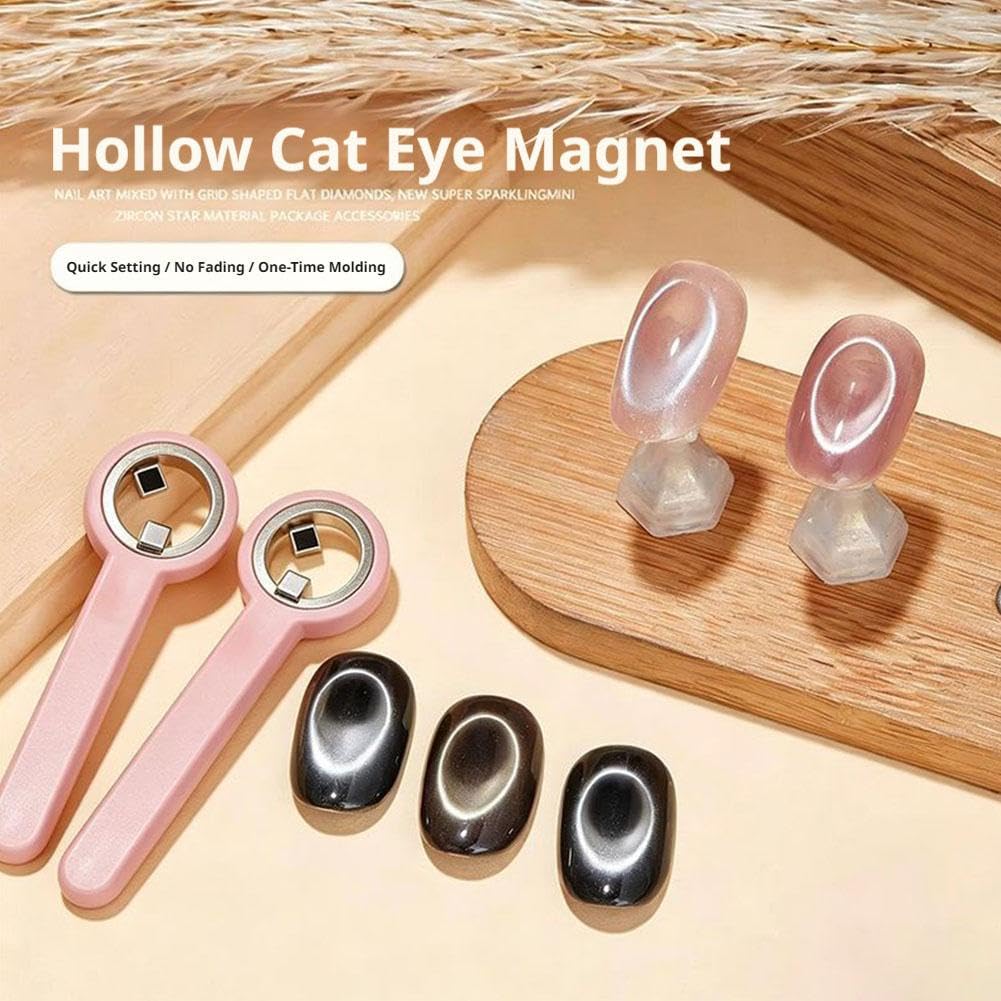 Wmool 2026 New Ring-Shaped Cat Eye Magnet for Nails, Strong Nail Magnet Tool, Portable Hollow Circular Cat Eye for Home DIY, Beginners & Nail Artists
