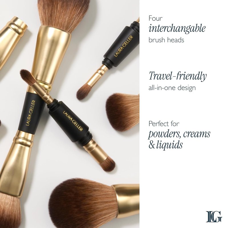 Laura Geller New York | Professional Makeup Brushes Set - 20 Cruelty-Free 4-in-1 Travel Brushes