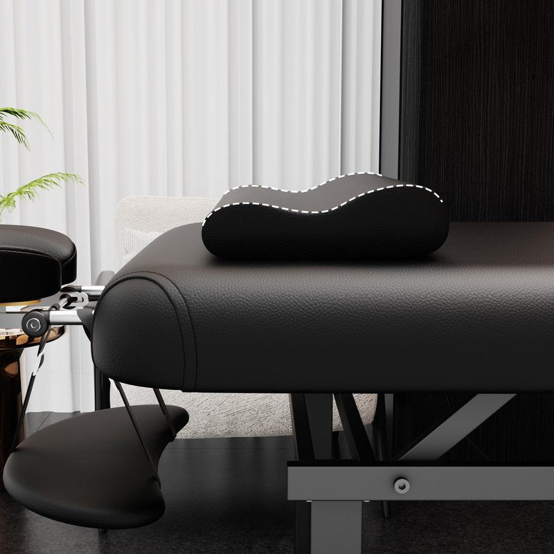 pouseayar Heating Function Heavy Duty Electric Stationary Massage Table with Backrest Adjustable and Storage Space for Treatment/Medical Spa/Facial/Beauty/Massage Bed - 30 x 75 - Beige Gray